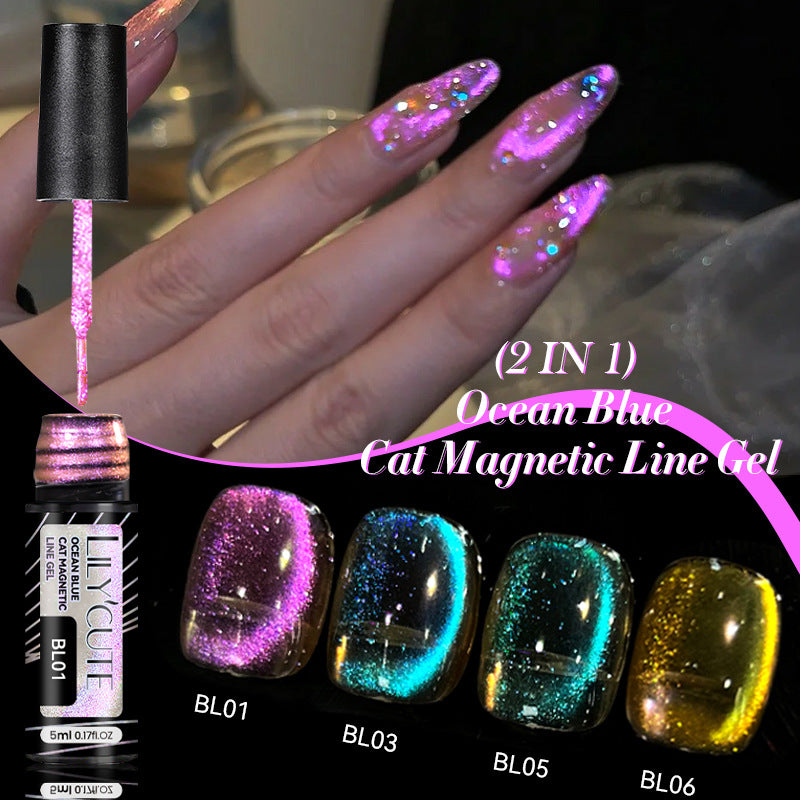 2 In 1 Ocean Blue Cat Magnetic Line Gel Secondary image